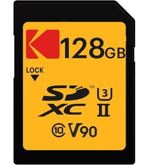 KODAK 128GB UHS-II U3 V90 SD Card  285/254